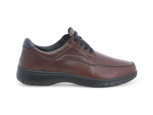 Melluso Uomo Scarpe Comfort Lacci Tomaia Pelle Liscia Marrone U17124D-232994