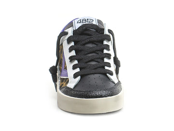 4B12 Kyle Lace-up Shoes Made in Italy Women Animalier Leather Upper