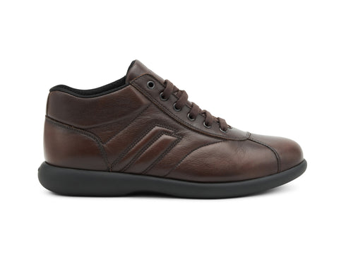 Frau Scarpe Uomo Stringate a Mezza Altezza in Pelle Liscia Marrone 27L4