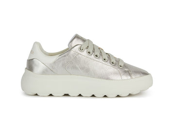 Geox Scarpe Spherica EC4.1 Tomaia Pelle Metallizzata Oro Platino D45TCC
