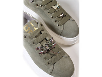 Gio+ PIA232 Shoes Made in Italy Jewel Heart Suede Leather Upper
