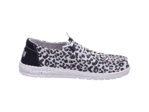 Hey Dude Scarpe Donna Estive Wendy Leopard in tessuto nero bianco 40735-097