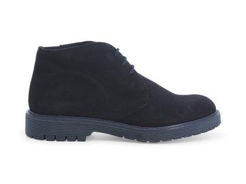 Melluso Uomo Polacchino Classico Stringato In Camoscio Blu U0550D-227497