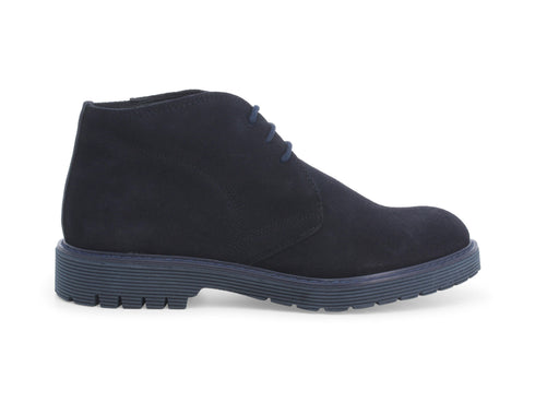 Melluso Uomo Polacchino Classico Stringato In Camoscio Blu U0550D-227497
