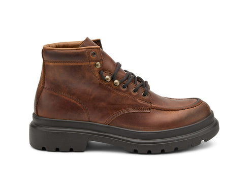 Frau Scarponcini Invernali Uomo Carrarmato Tomaia Pelle Marrone Cuoio 32L9