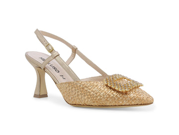 Melluso Slingback Style Ceremony Pump with Bright Rhinestones