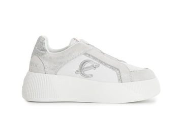 CafèNoir Slip-on Due Elastici Glitter Tomaia Pelle Camoscio Bianco C1DF6124-W001