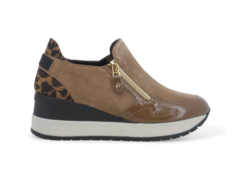 Melluso Scarpe Zeppa con Cerniera Lampo Tomaia Camoscio Beige R25545W-243991
