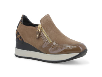 Melluso Wedge Zipper Slip-on Suede Leather Upper