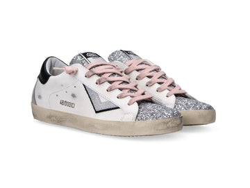 4B12 Spring Summer Women's Suprime Glitter and Leather Sneakers