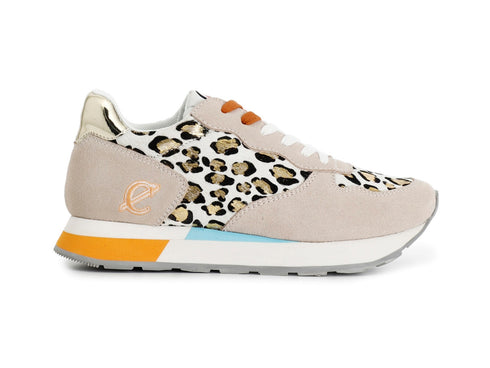 CafèNoir Donna Sneakers Primavera Estate Animalier Camoscio Beige C1DB6033-M037