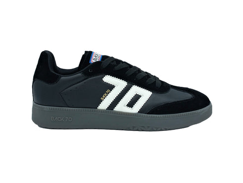 Back 70 Sneakers Uomo Boston A07 Stringate Tomaia Pelle Nera
