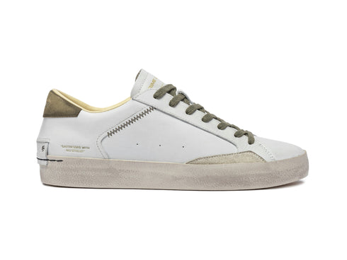 Crime London Distressed Army Green Sneakers Uomo White 14001
