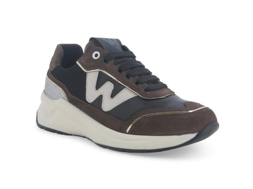 Melluso Women's Lace-Up Sneakers Suede Leather Wedge
