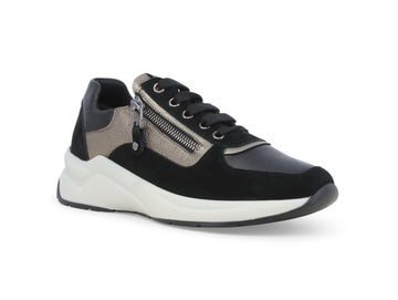 Melluso Women's Sneakers Laces with Zip Suede Leather