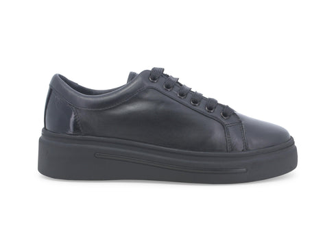 Melluso Donna Sneakers Stringate Suola Cassetta Tomaia Pelle Nera K55474-229873
