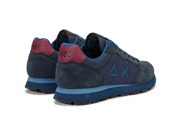 SUN68 Men's Sneakers Tom Solid Navy Blue and Burgundy