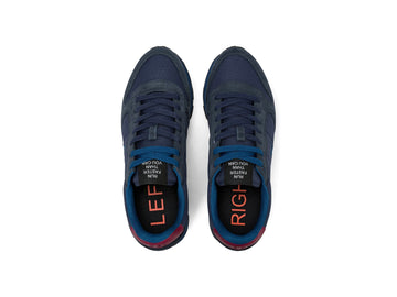SUN68 Men's Sneakers Tom Solid Navy Blue and Burgundy