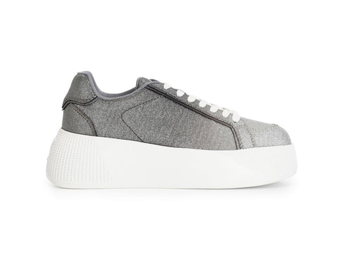 CafèNoir Donna Sneakers Lacci Suola Platform Tomaia Tessuto Argento C1DF9025-L001