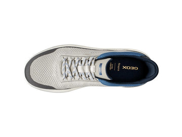 Geox Men's Spherica Plus Light Grey and Navy Sneakers