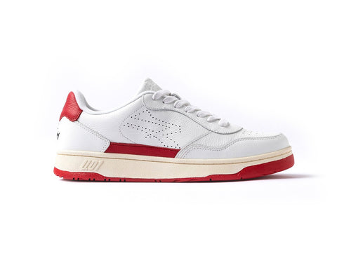 U-Power Sneaker Casual Uomo Sparrow U.01 Tomaia Pelle Bianca Rossa
