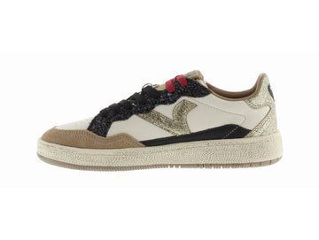 Victoria Smash Sneaker Multimateriale con Glitter e Doppi Lacci