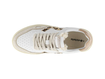 Victoria Seul Women's Leather-Effect Sneaker with Animal Print Details