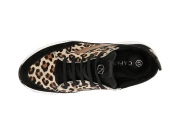 CafèNoir Women's Wedge Sneakers Animal Print Upper