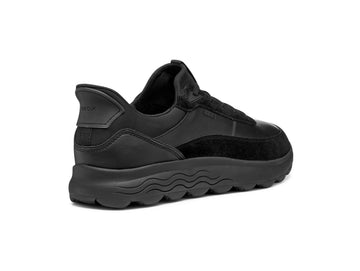 Geox Sneaker Uomo Spherica Plus Fast In Pelle e Camoscio Nero