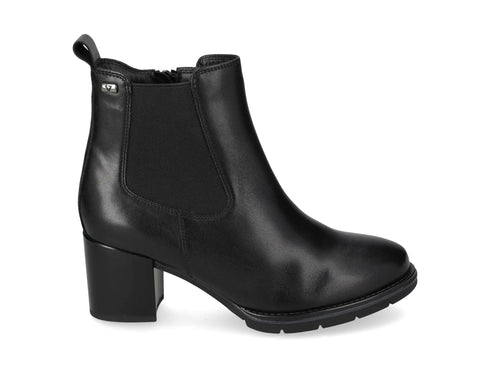 Valleverde Stivaletti Donna in Pelle Nera con Tacco 6 cm 17201