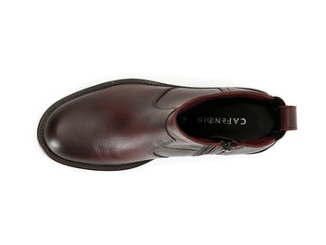 CafèNoir Ankle Boots with Zip Wide Heel Leather Upper