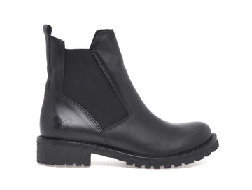 Felmini Donna Stivaletti Chelsea Tacco Basso Tomaia Pelle Nera D686