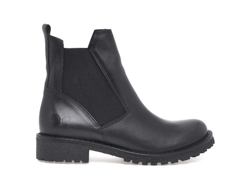 Felmini Donna Stivaletti Chelsea Tacco Basso Tomaia Pelle Nera D686