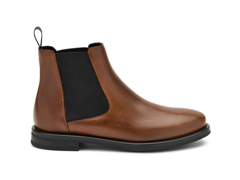 Frau Donna Chelsea Boots Invernali Tomaia Pelle Anticata Marrone Cuoio 98L3