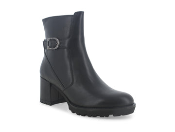 Melluso Comfortable Classic Ankle Boot with Zip and Buckle Leather Upper