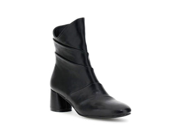 CafèNoir Black Boots with Asymmetric Draping