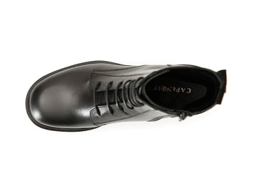 CafèNoir Ankle Boots with Zip and Laces High Wedge Leather Upper