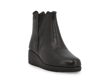 Melluso Brown Leather Comfort Ankle Boot with Wedge and Zip