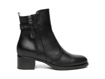 NeroGiardini Stivaletti Donna in Pelle Nera con Zip e Fibbia I617210D-100