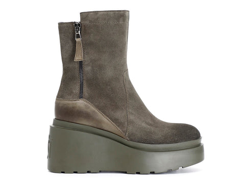 CafèNoir Stivaletti Invernali Zeppa Alta Tomaia Camoscio Verde C1HB6102-G001