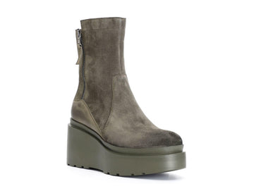 CafèNoir Winter Ankle Boots High Wedge Suede Leather Upper