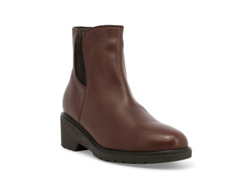 Melluso Comfort Ankle Boot with Zip in Brown Leather