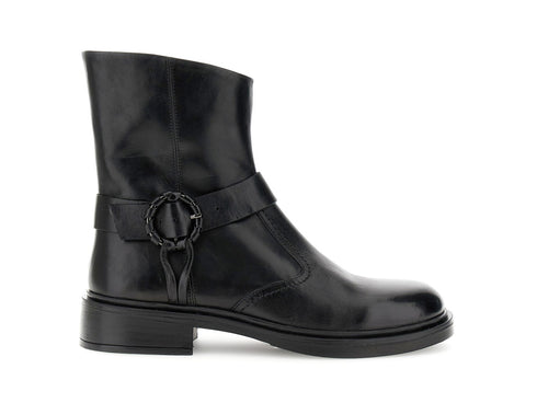 CafèNoir Stivaletti in Pelle Nera con Fibbia Fasciata C1GE1003-N001