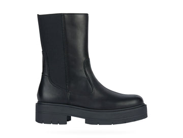 Geox Stivali Donna Spherica Invernali Platform Tomaia Pelle Nera D36VDK