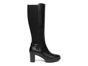 NeroGiardini Stivali Alti Donna in Pelle e Tessuto con Plateau I617940D-100