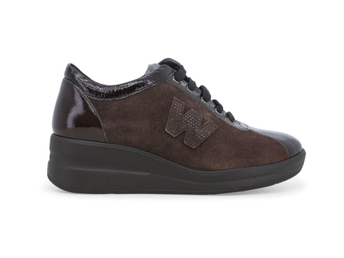 Melluso Scarpe Comfort Zeppa con Pianta Larga Tomaia Camoscio Marrone R25642W-238724