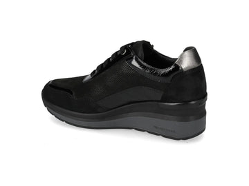 Valleverde Women's Lace-Up Shoes in Black Suede
