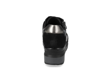 Valleverde Women's Lace-Up Shoes in Black Suede