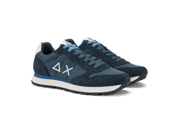 SUN68 Men's Tom Solid Navy Blue Sneaker
