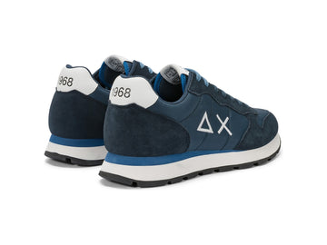SUN68 Men's Tom Solid Navy Blue Sneaker
